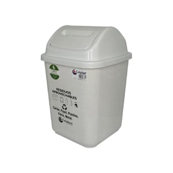 Papelera Vaiven Blanca 7 Litros / Colplast