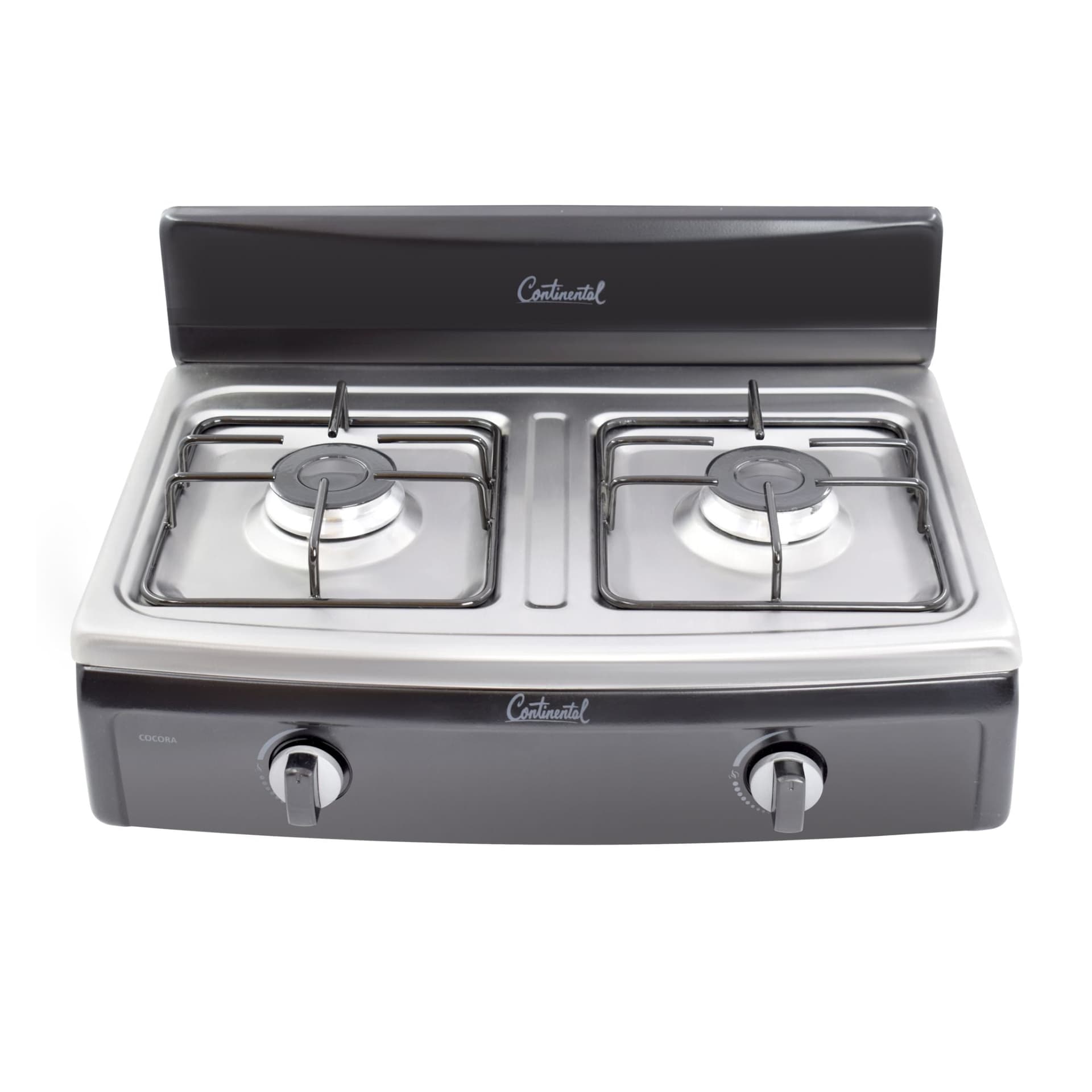 Estufa de Mesa Gas Propano 2 Puestos Acero Inoxidable / Continental